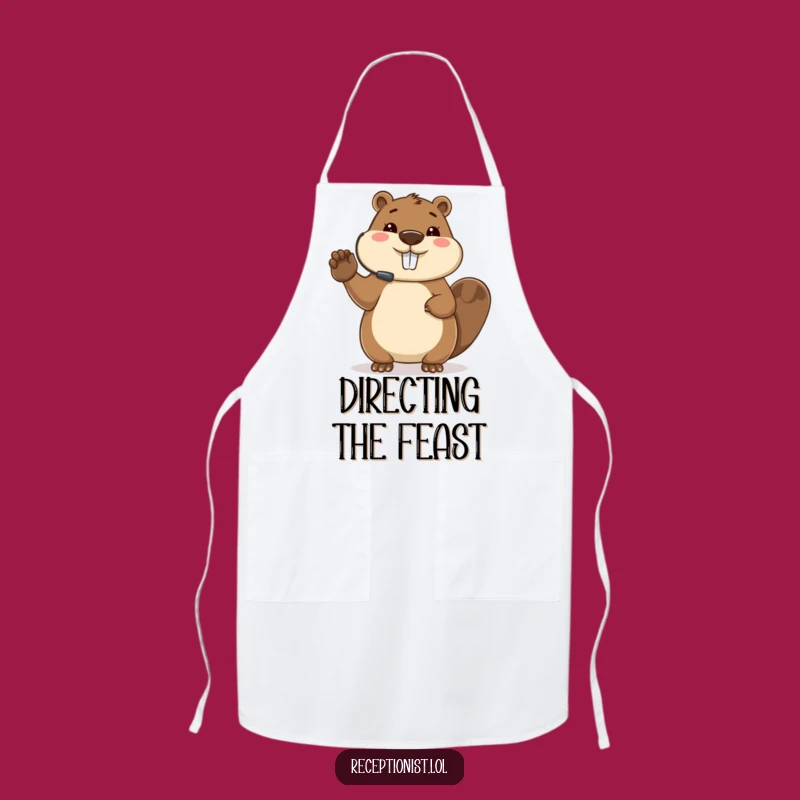 Funny Beaver Apron: Busy Host Chef for Organized Kitchens