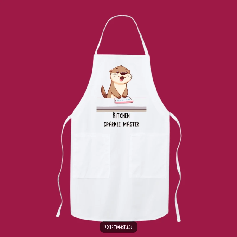 Funny Bouncing Otter Cleaning Apron: Stay Clean with Happy Wipes!