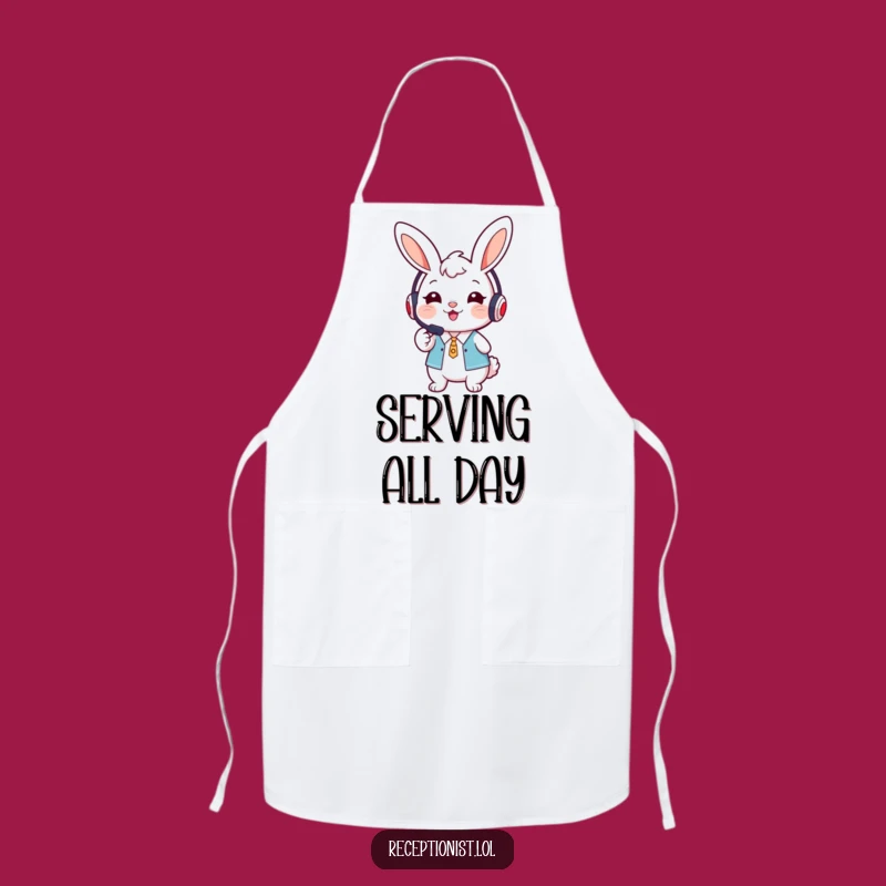 Funny Bunny Receptionist Apron - Kitchen Welcome Gift