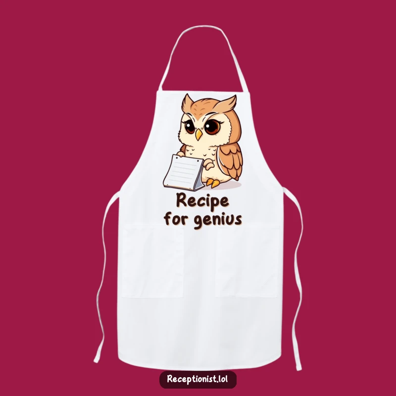 Funny Wise Owl Notepad Apron: Cook with Wisdom & Humor!