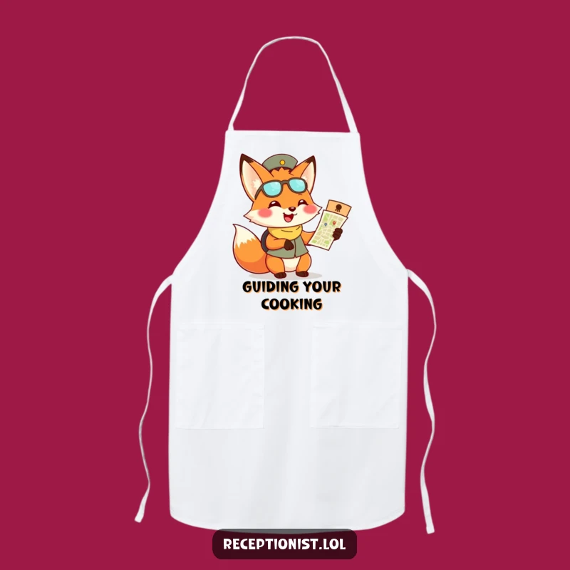 Funny Fox Receptionist Apron - Chef's Playful Kitchen Companion