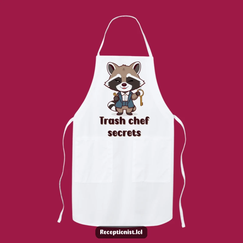 Funny Raccoon Receptionist Apron: Cook with Cunning, Kitchen Fun, Perfect Funny Gift