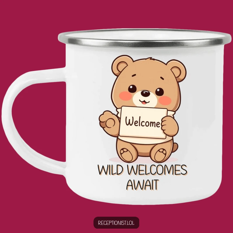 Funny Bear Welcoming Camping Mug: Durable and Hilarious Gear for Kind Adventurers