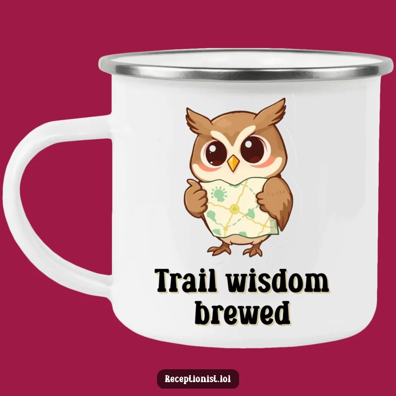 Funny Camping Mug: Wise Owl Map, Outdoor Adventurer's Gift