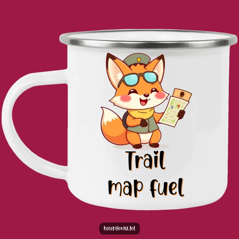 Funny Fox Receptionist Camping Mug - Adventure & Humor on the Go
