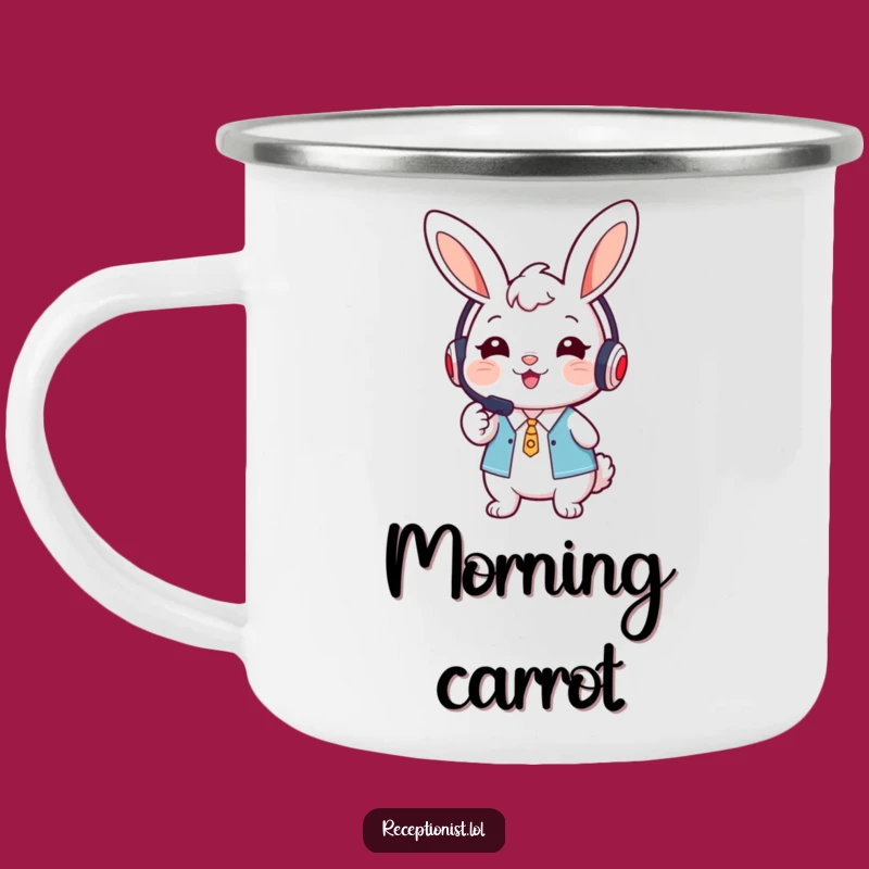 Funny Bunny Receptionist Camping Mug - Outdoor Welcome Gift