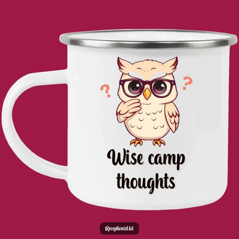 Funny Owl Enamel Mug: Adventure-Ready Wisdom for Campers