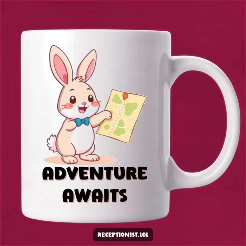 Funny Bunny Map Mug: Playful Navigator, a Hilarious Gift for Travelers
