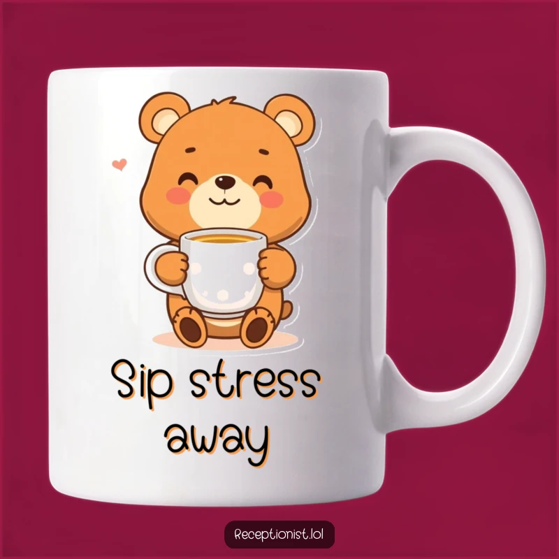 Funny Bear Tea Mug - Cozy Smiling Character Gift for Comfort Seekers