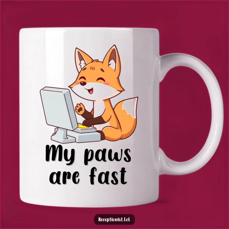 Funny Fox Typing at Computer Mug: The Perfect Hilarious Gift for Tech Lovers