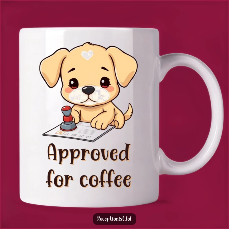 Funny Puppy Stamp Mug: Hilarious Official Document Mug for Dog Lovers!