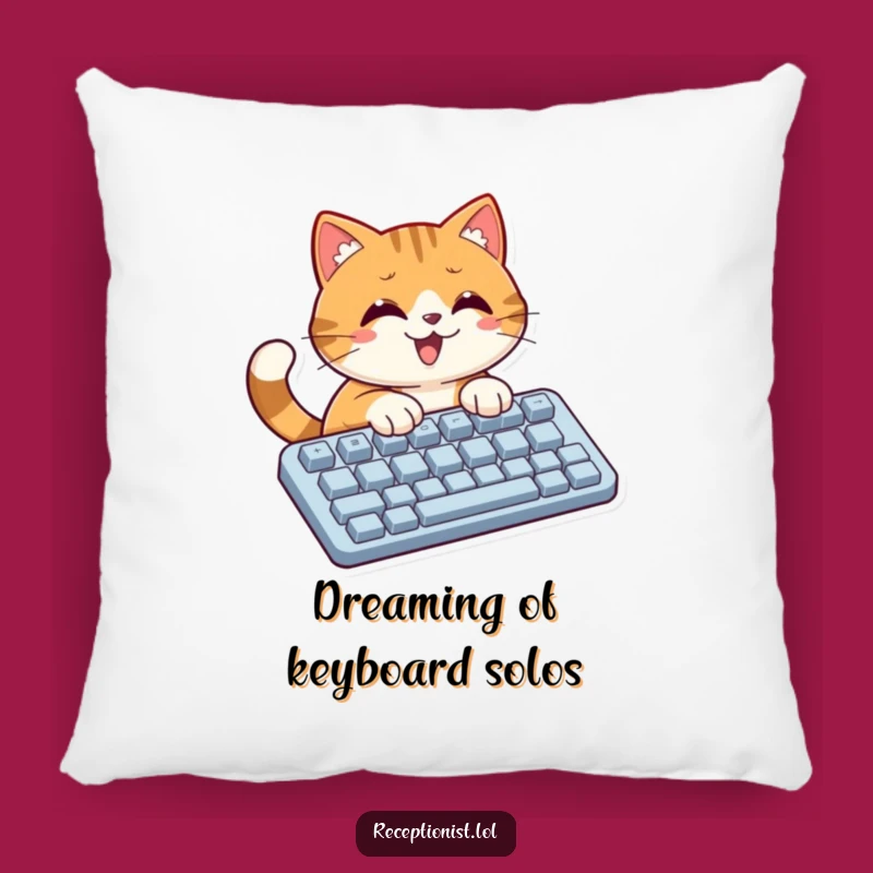 Funny Cat Typing Pillow: Cozy Home Decor, Adorable Funny Gift for Cat Lovers