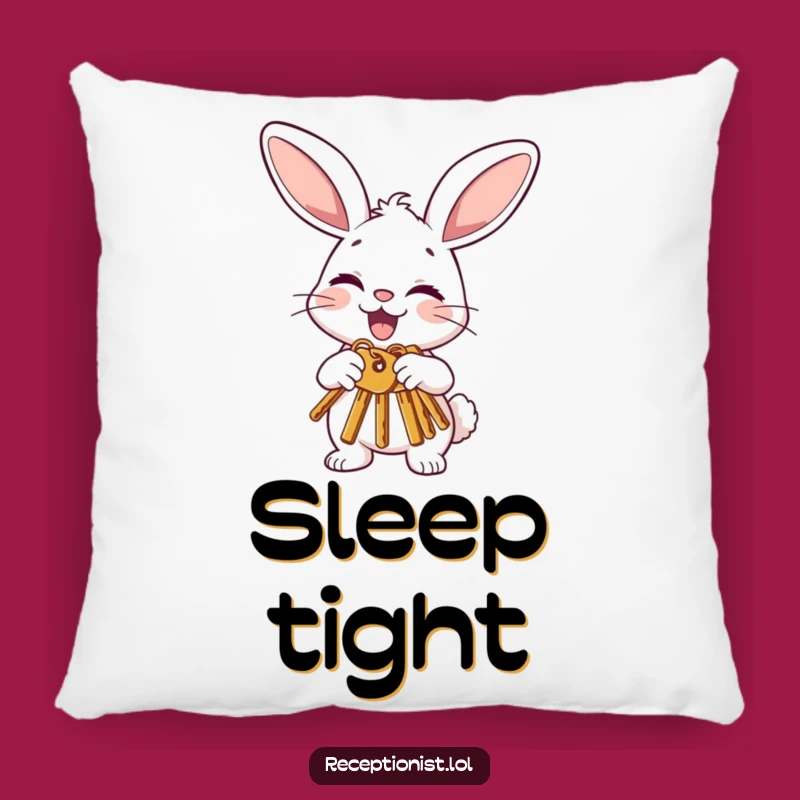 Funny Bunny Offering Keys Pillow: Cozy Comfort with Joyful Luck Vibes