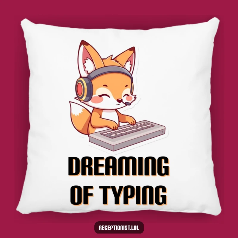 Funny Fox Typing Pillow - Soft Cartoon Character Accent for Comfort