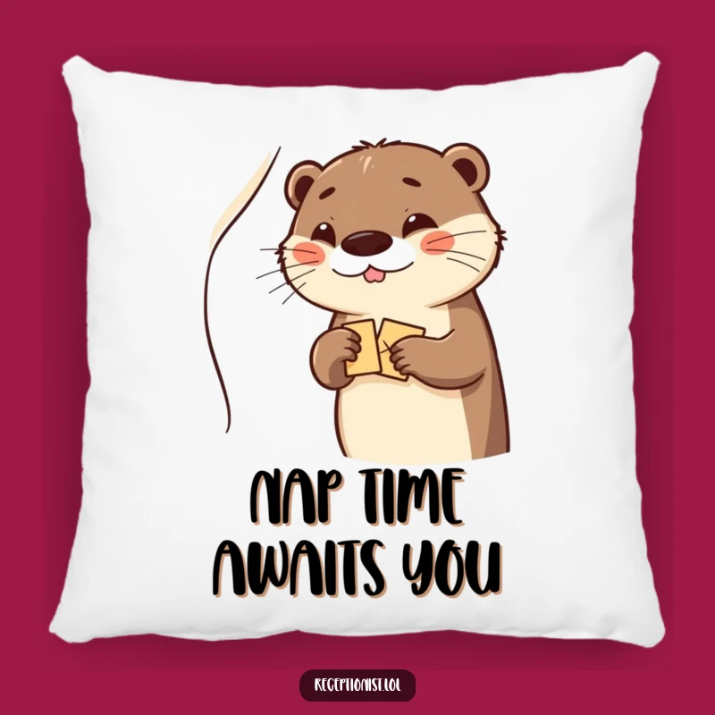 Funny Otter Comfort Pillow: Cute Greeting and Cozy Cushion for Your Home