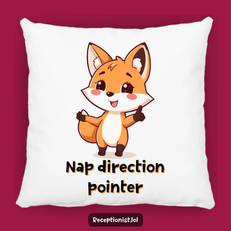 Funny Fox Guide Pillow: Snuggle Up with Playful Direction!