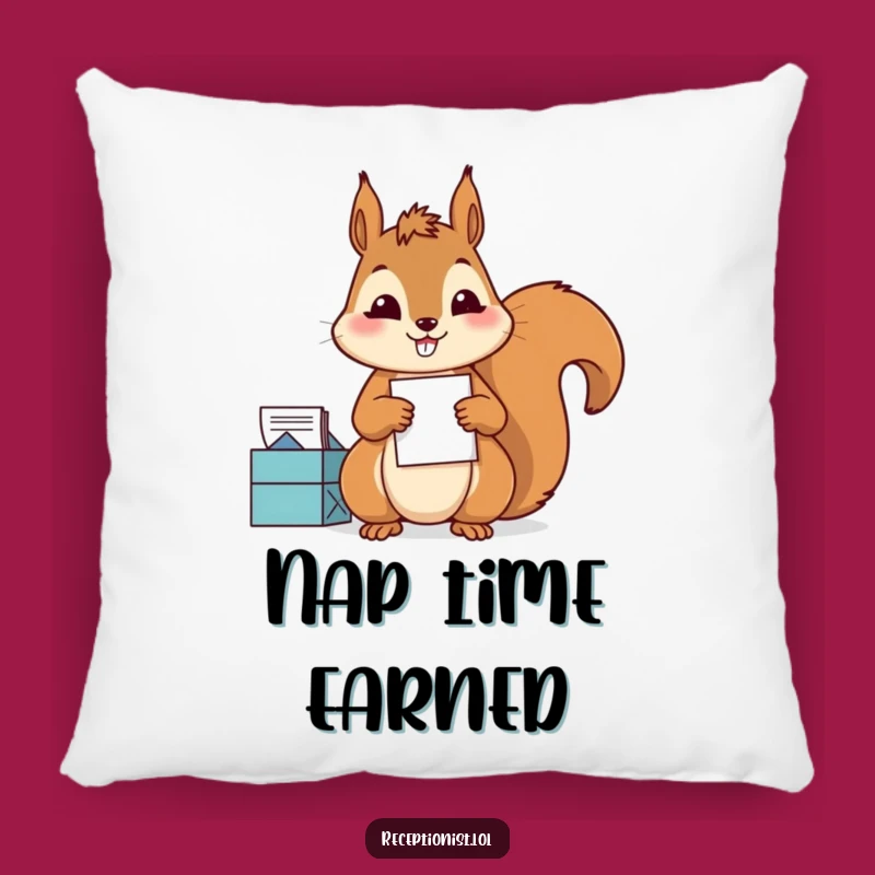 Funny Squirrel Mail Sorter Pillow: Cozy Comfort for the Organized Soul!