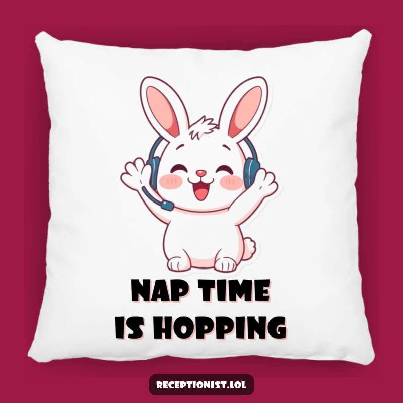Funny Bunny Welcome Pillow: Snuggle Up with a Hilarious Greeting!