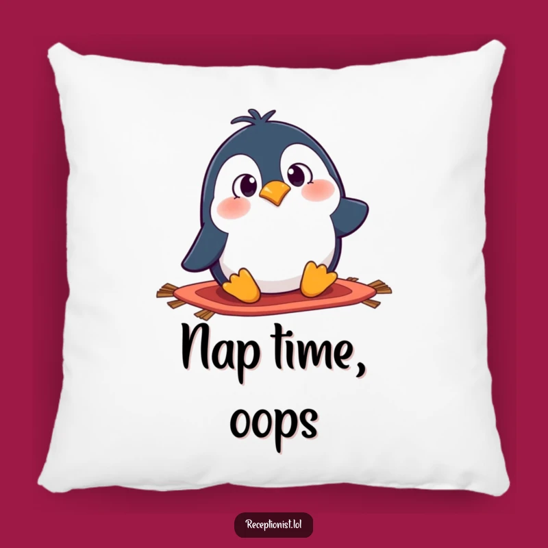 Funny Penguin Tripping Pillow - Soft Cartoon Character Comfort Cushion