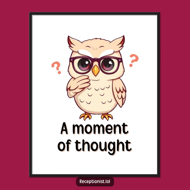 Funny Owl Digital Art: Instant Download for Thoughtful Wisdom