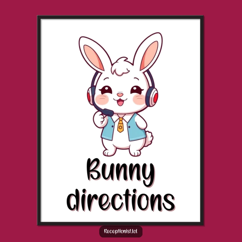 Funny Bunny Receptionist Digital Art - Instant Welcoming Decor