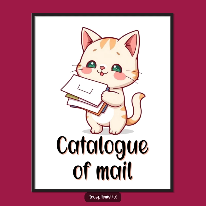 Funny Cat Mail Carrier Digital Art Print - Hilarious 'Postal Purrfection' Art