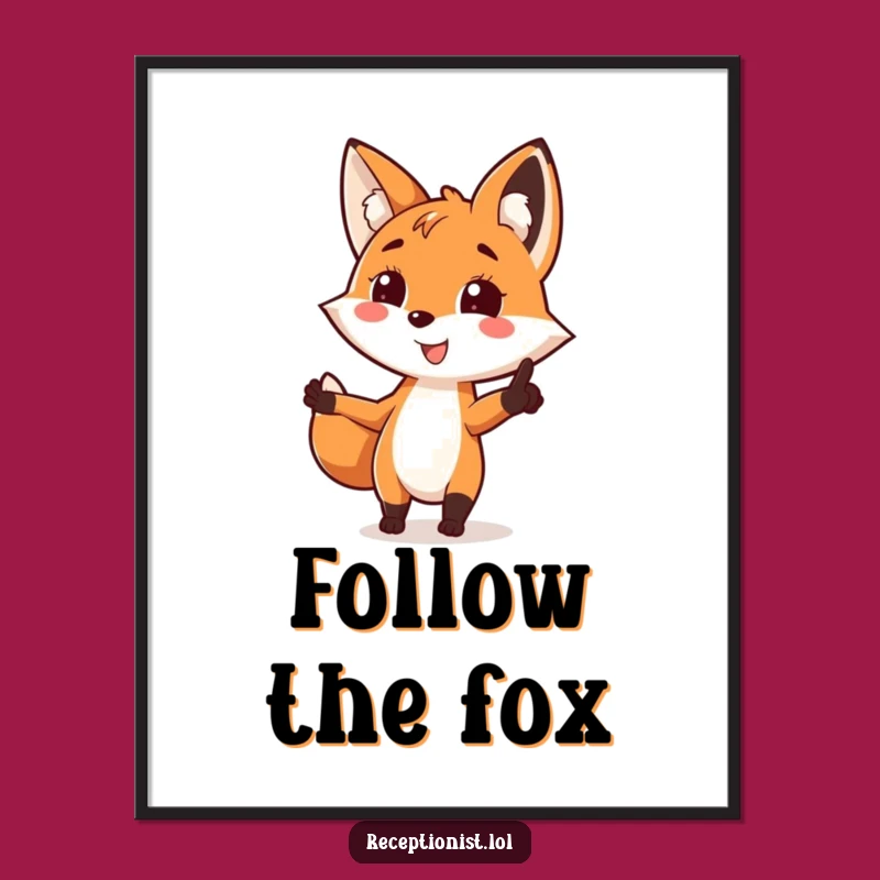 Funny Fox Direction Digital Print: Instant Wit for Your Walls!
