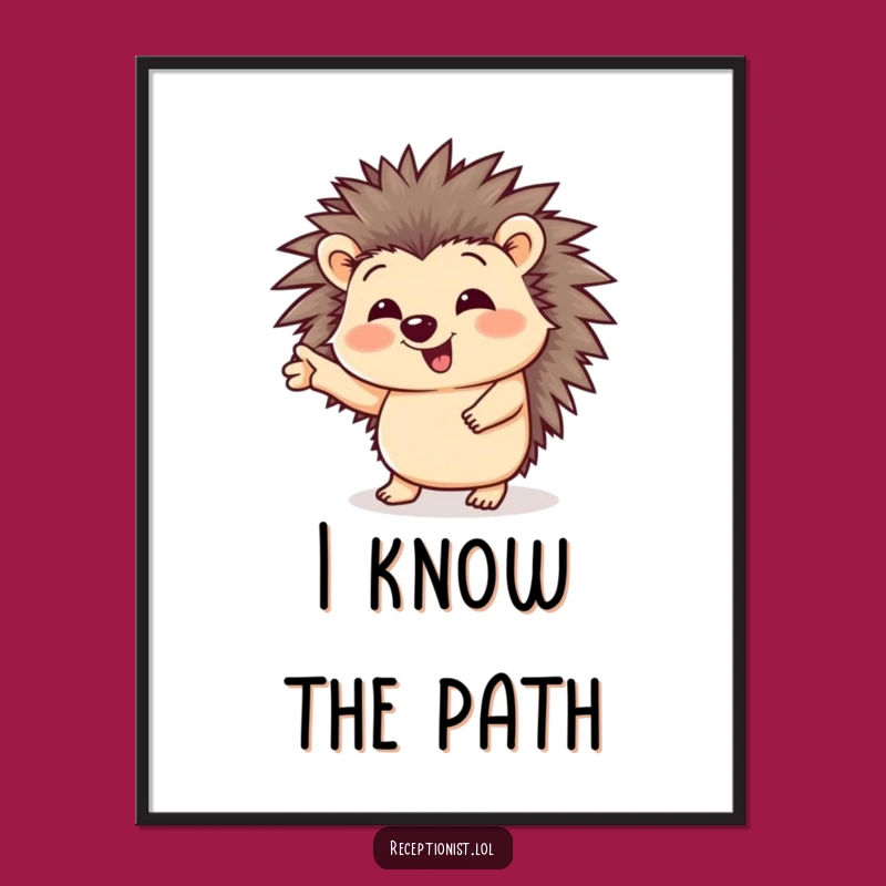 Funny Giggling Hedgehog Digital Art - Instant Hilarious Animal Decor Gift