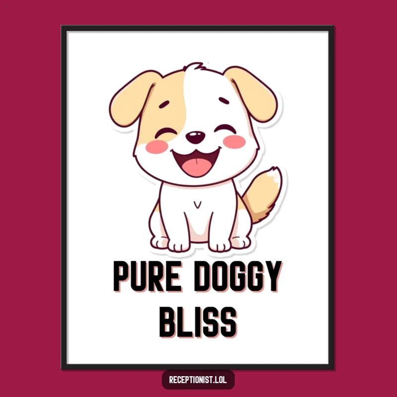Funny Dog Greeting Digital Art Print - Hilarious 'Joyful Welcome' Art