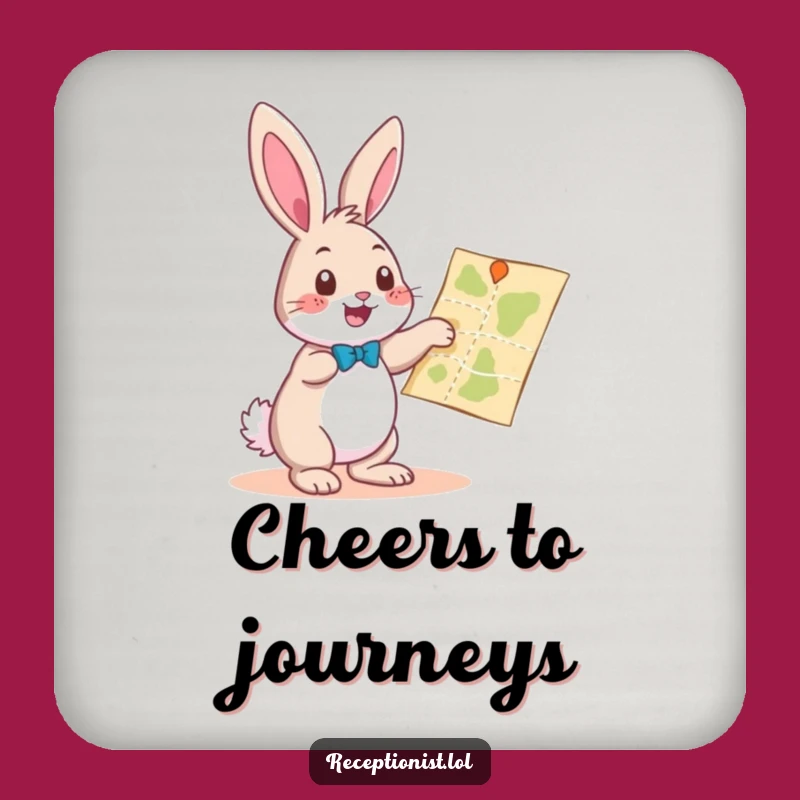 Funny Bunny Coaster: Playful Path Marker, a Hilarious Gift for Tables