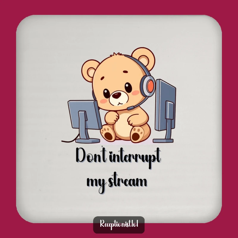 Funny Bear Cub Coaster: Tech Protection, Adorable Funny Gift