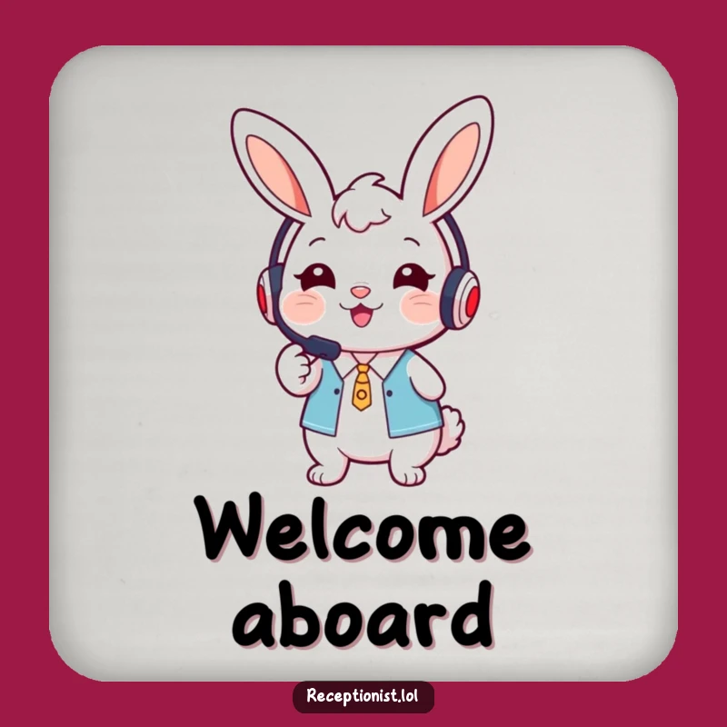 Funny Bunny Receptionist Coaster - Protect Surfaces Warmly