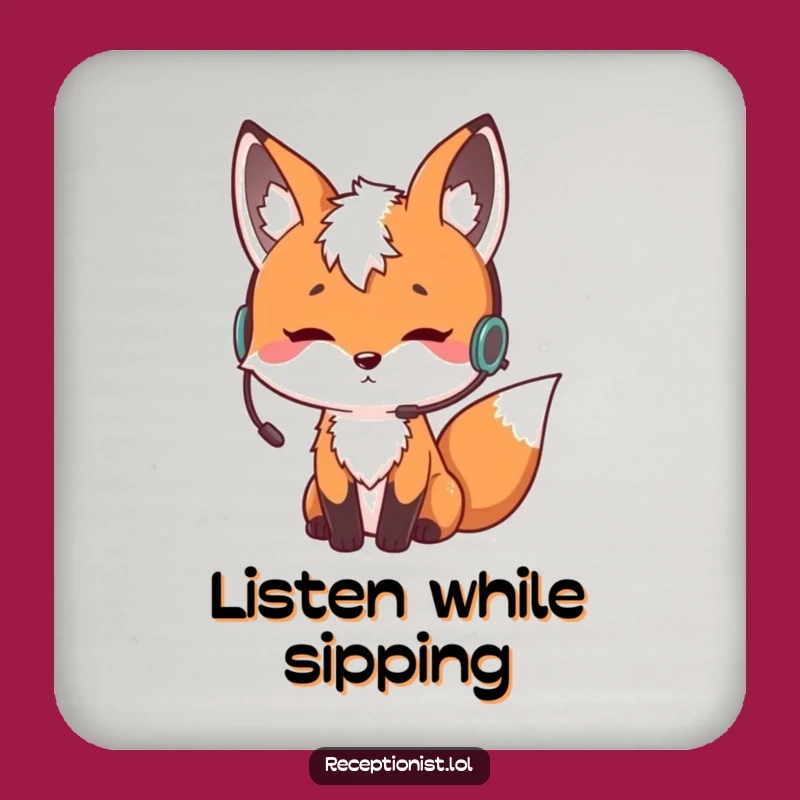 Funny Fox Coaster: Curious Listener Rest, a Hilarious Gift for Tables