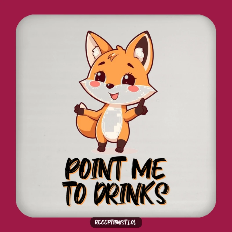 Funny Fox Direction Coaster: Protect Surfaces with Playful Guidance!