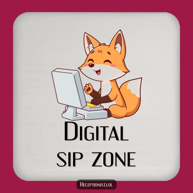 Funny Fox Drink Coaster: Hilarious Cartoon Protection for Your Surfaces