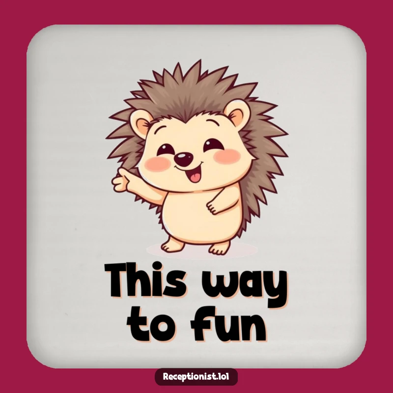 Funny Giggling Hedgehog Drink Coaster - Protect Surfaces with Humor Gift