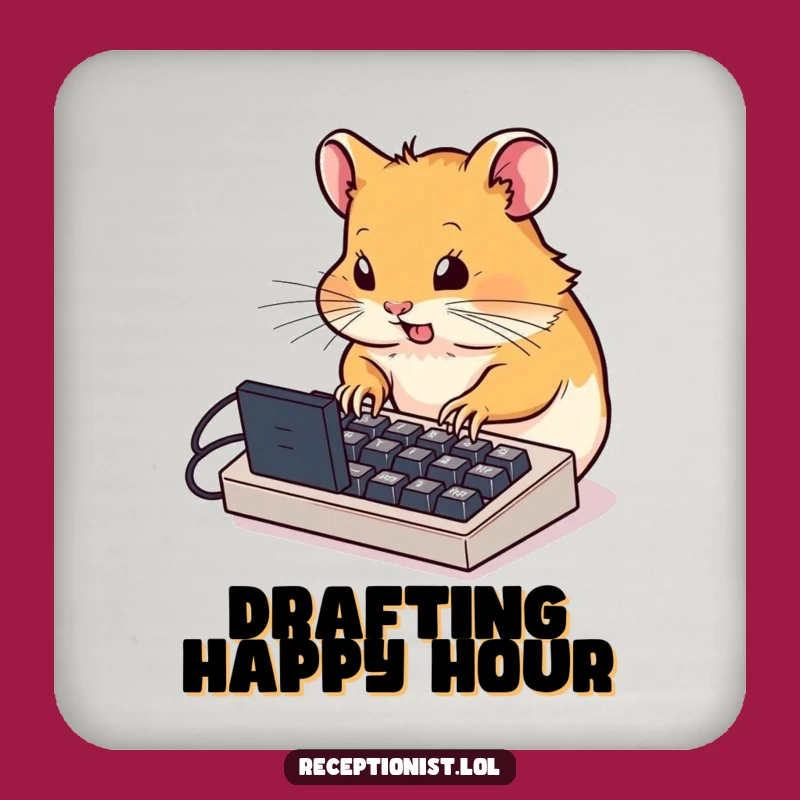 Funny Hamster Coaster: Determined Desk Saver, a Hilarious Gift for Tables