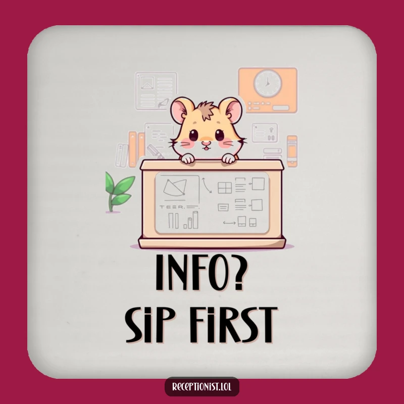 Funny Hamster Coaster: Protect Surfaces with Desk Charm, Adorable Funny Gift!