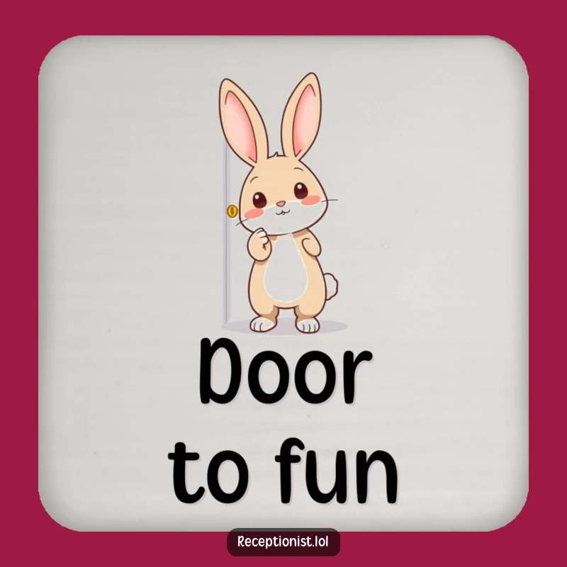 Funny Rabbit Coaster: Point the Way to Protection, Adorable Funny Gift!