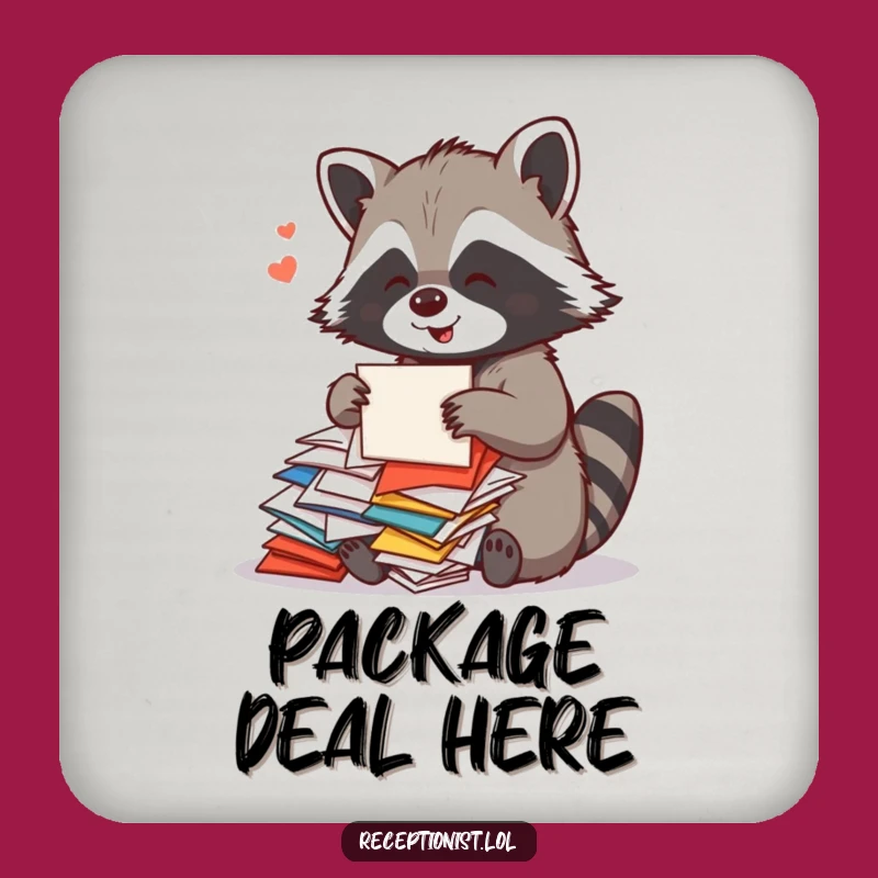 Funny Raccoon Mail Coaster: Protect Surfaces with Hilarious Organization