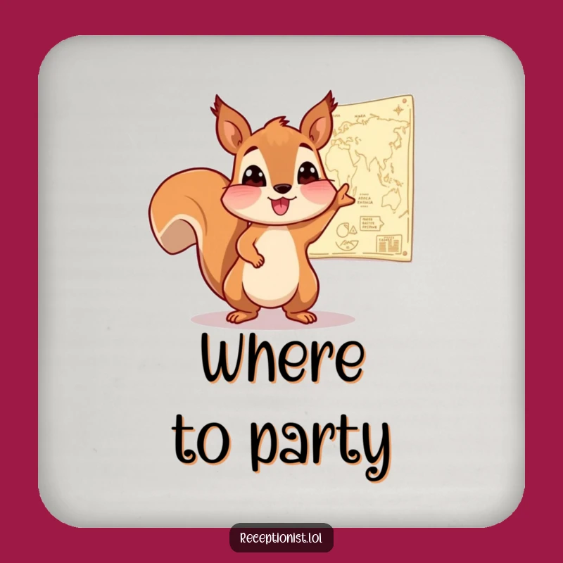 Funny Squirrel Map Coaster: Protect Surfaces with Hilarious Travel Flair