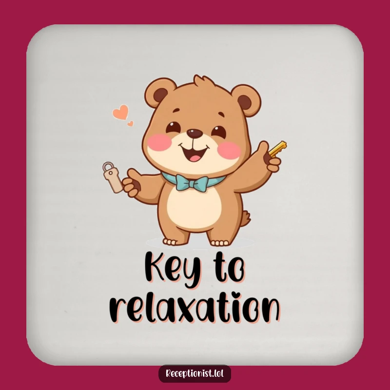 Funny Joking Bear Hotel Coasters: Protect Surfaces with Welcoming Humor!