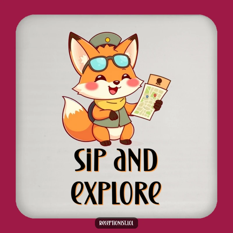 Funny Fox Receptionist Coaster - Guide Your Drinks with Humor