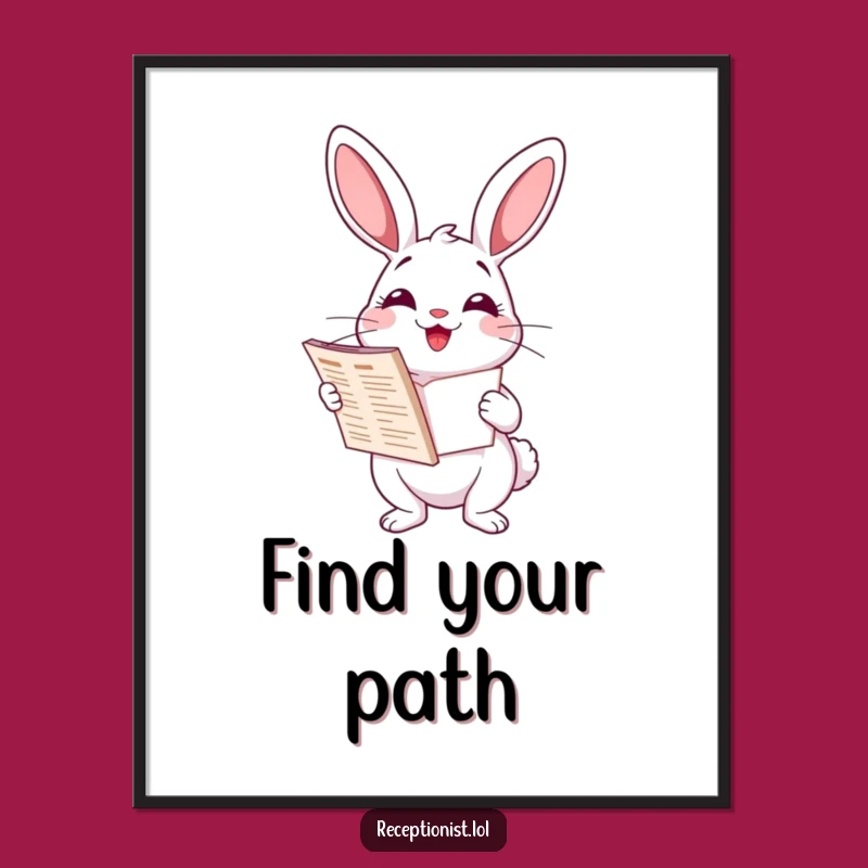 Funny Rabbit Directory Poster: Hilarious Cartoon Art for Your Home or Office