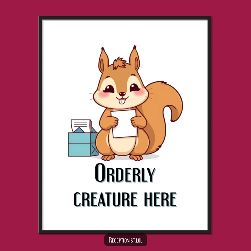 Funny Squirrel Mail Sorter Poster: Amusing Art for the Tidy!