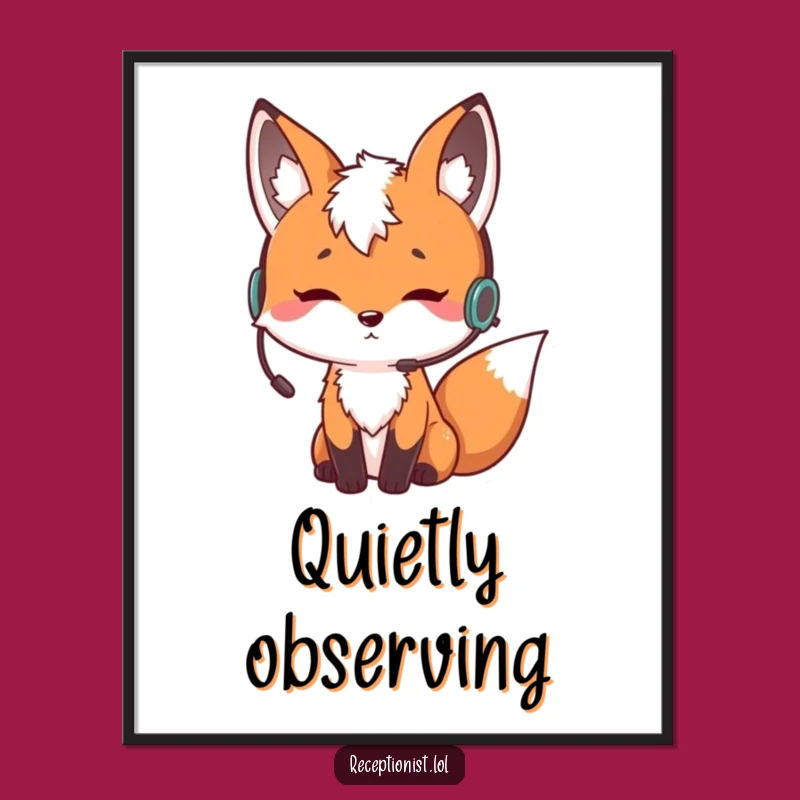 Funny Fox Poster: Curious Listener Art, a Hilarious Wall Decor Gift