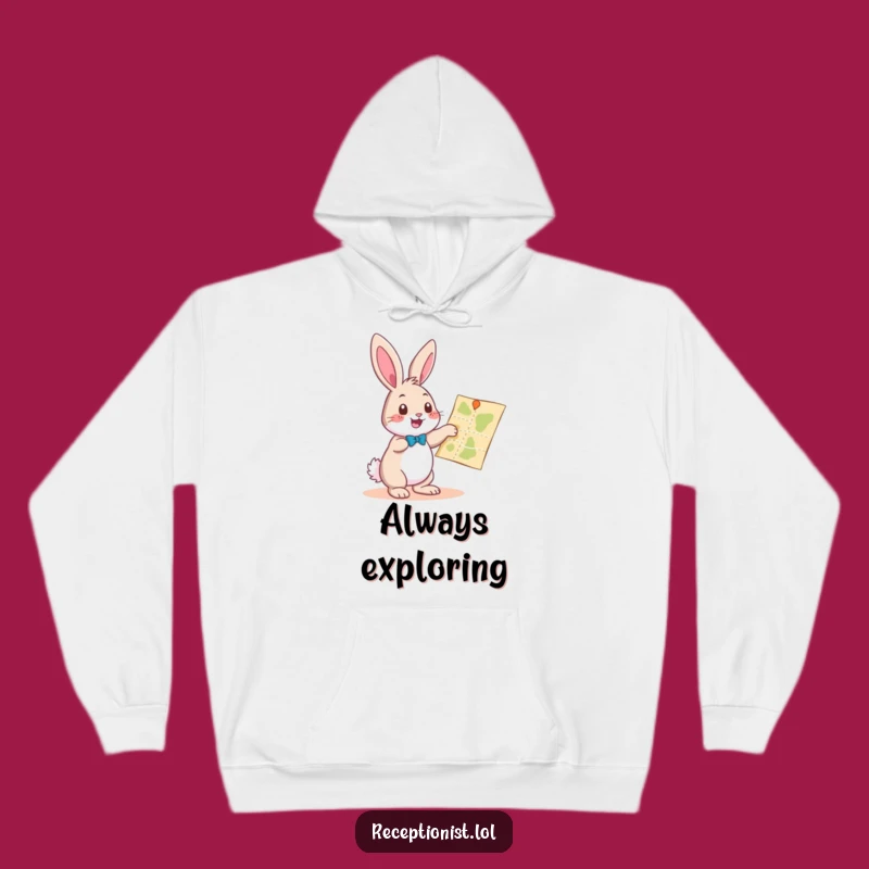 Funny Bunny Hoodie: Cozy Explorer Comfort, a Hilarious Gift for Adventures