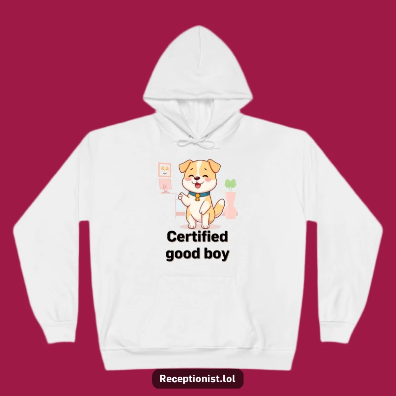Funny Dog Receptionist Hoodie: Cozy Comfort with a Wagging Tail, Ultimate Funny Gift