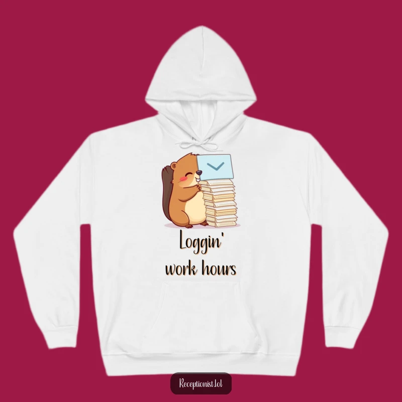 Cozy Funny Beaver Hoodie: Warm & Hilarious Gift for Efficient Workers