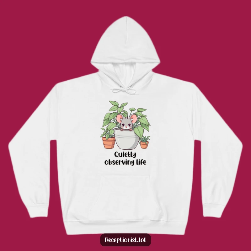 Cozy Funny Shy Mouse Hoodie - Warm & Adorable Introvert Gift